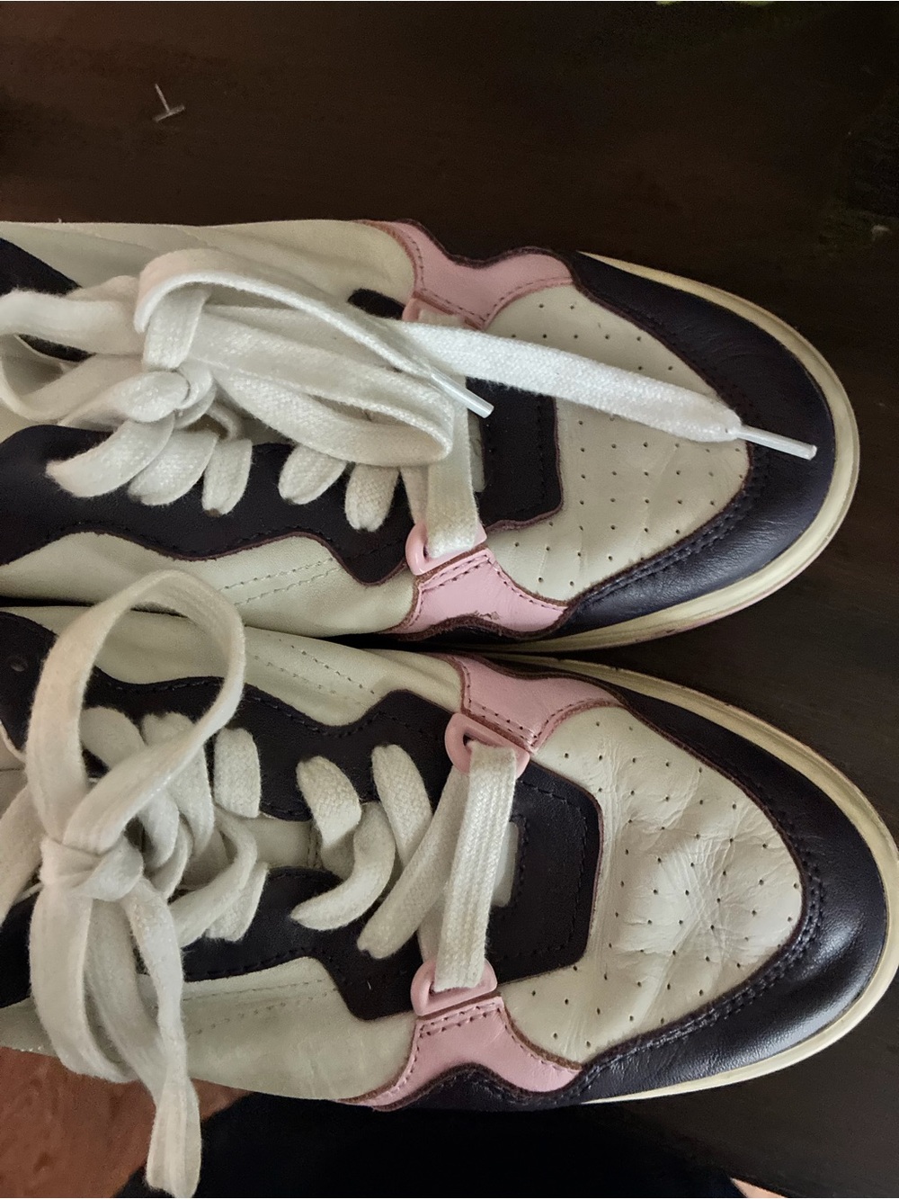 Oncept White Leather Sneakers with Pink, Purple & Yellow Accents - Picture 5 of 6